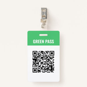 Crachá Passagem Verde do Código Qr Personalizado