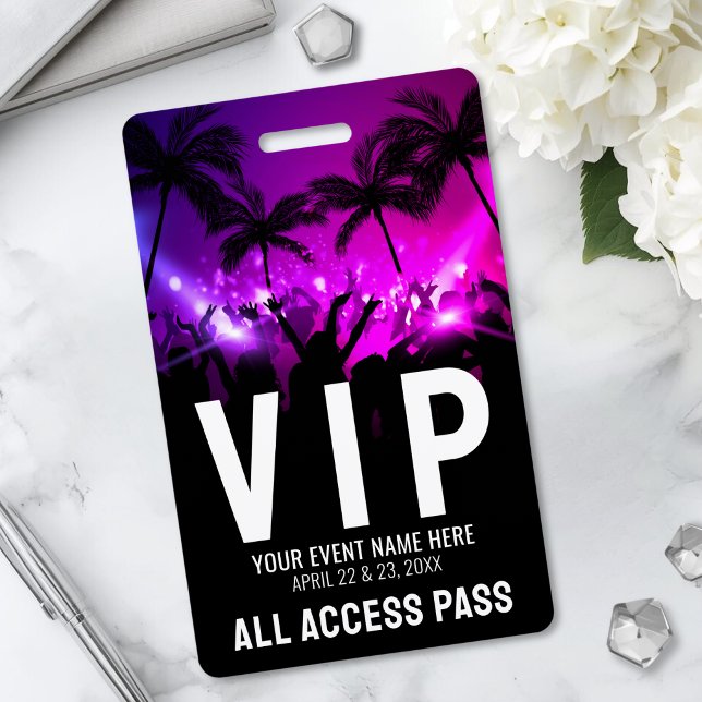 Crachá Passe de Acesso Total Evento VIP (All Access Pass Event VIP Badge )