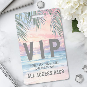 Crachá Passe de Acesso Total Evento VIP