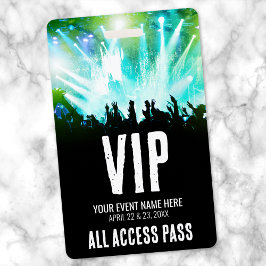 Crachá Passe de Acesso Total Personalizado Concerto VIP