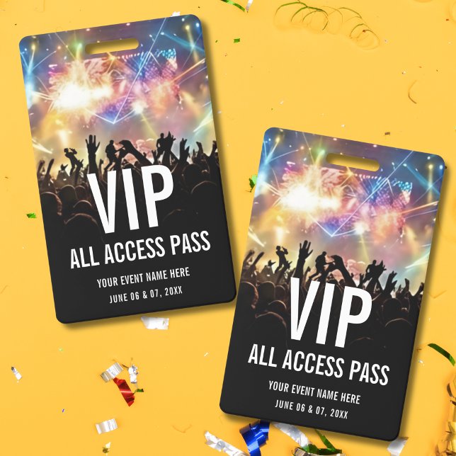 Crachá Passe de Acesso Total VIP de Bilhete de Concerto (Criador carregado)