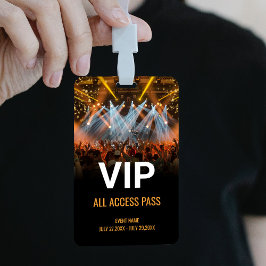 Crachá Passe de Acesso Total VIP do Festival de Música ID