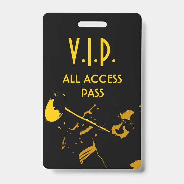 Crachá Passe de Acesso Total VIP em Evento Musical Vertic (Frente)