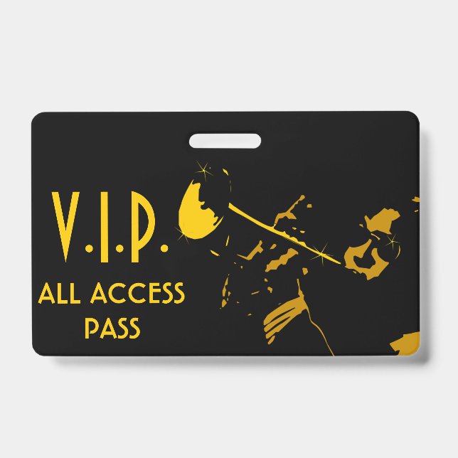 Crachá Passe de Acesso Total VIP para Evento Musical (Frente)