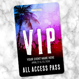 Crachá Passe de Acesso Total VIP Personalizado Evento