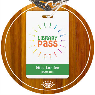 Crachá Passe de Corredor da Biblioteca Personalizada da S