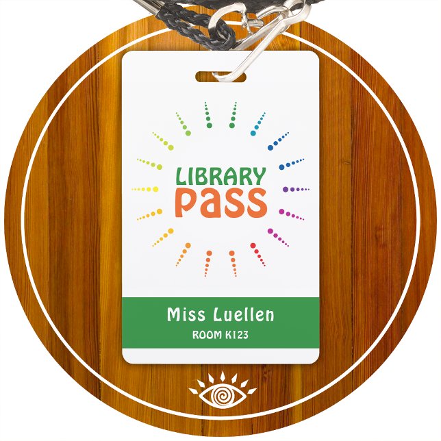 Crachá Passe de Corredor da Biblioteca Personalizada da S (Criador carregado)