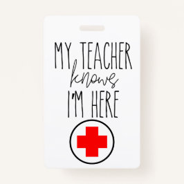 Crachá Passe de Enfermeira Escolar