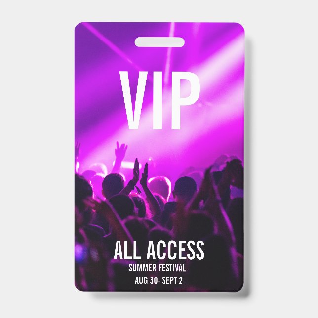 Crachá Passe de Evento de Concerto de Acesso Total VIP Pe (Frente)