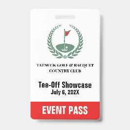Crachá Passe de Evento Especial de Clube de Golfe