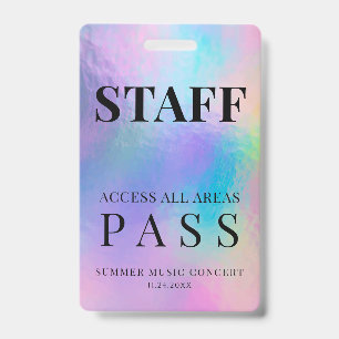 Crachá Passe de Evento Holográfico Moderno