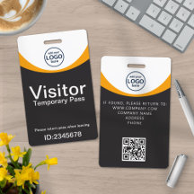 Passe de Visitante Corporativo Cinza Amarelo ID Có