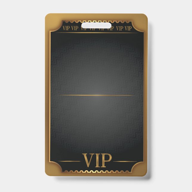 Crachá Passe Dourado VIP ALL ACCESS Personalizável (Frente)