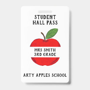 Crachá Passe escolar de professor Apple ou passe de banhe