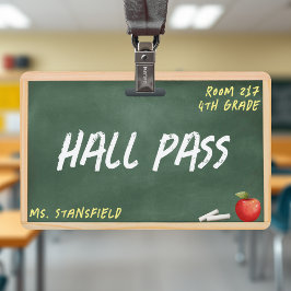 Crachá Passe Escolar para Banheiro Sala de Aula Quadro Ne