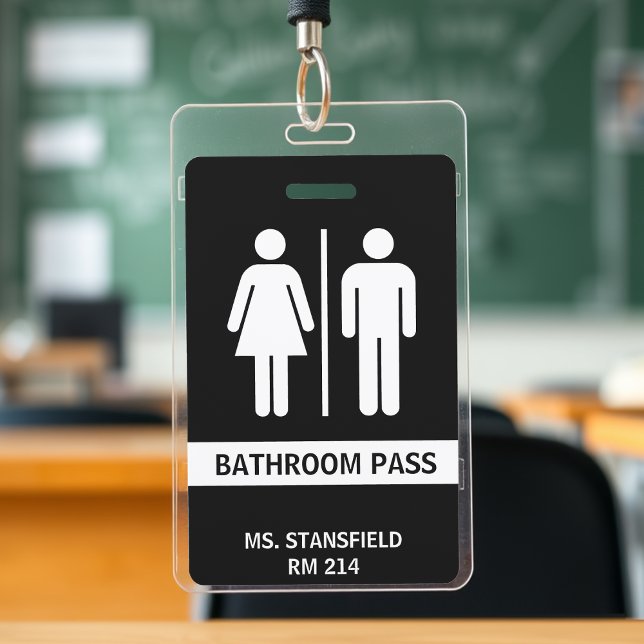 Crachá Passe Escolar para Sala de Aula e Banheiro (Criador carregado)