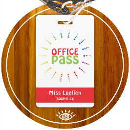 Crachá Passe Personalizado para Sala de Aula e Hall de Es