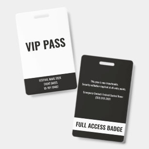 Crachá Passe VIP Acesso Total Festival de Música Branca e