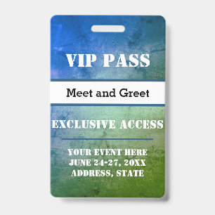 Crachá Passe VIP de Evento Acesso Exclusivo Personalizado
