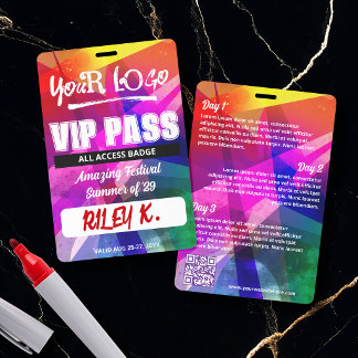 Crachá Passe VIP do Festival de Música