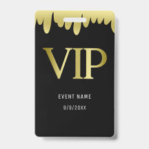 Passe VIP Preto Moderno Dourado