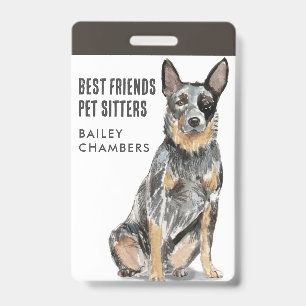 Crachá Passeador de Cães de Aquarela Pet Sitter