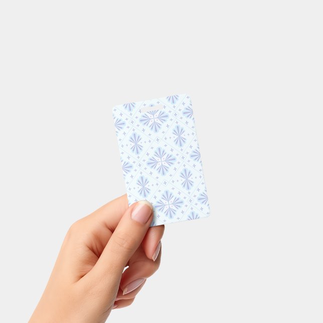 Crachá Pastel Blue Geometric Floral Repeat Pattern  (Manual)