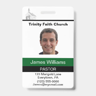 Crachá Pastor Custom ID Badge