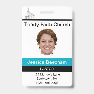 Crachá Pastor Feminino Personalizado