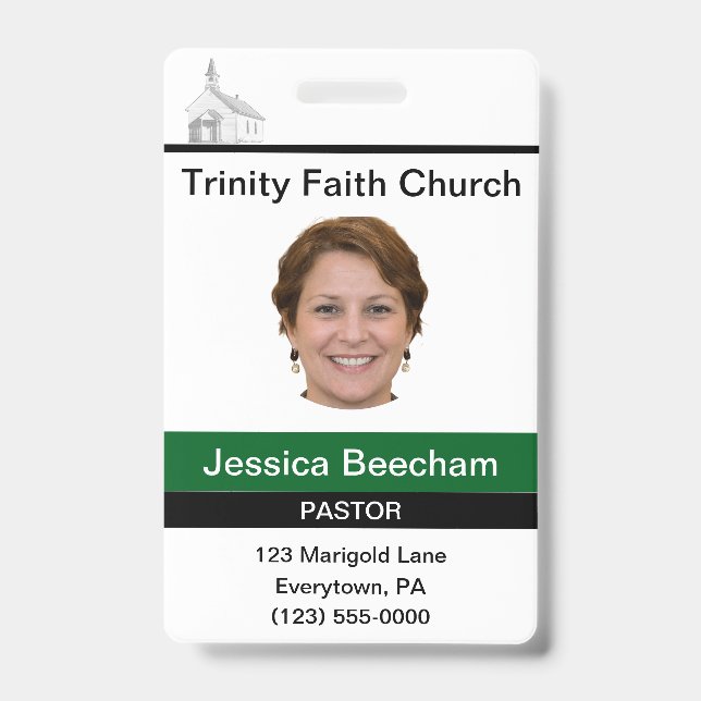 Crachá Pastora Feminina Personalizado (Frente)