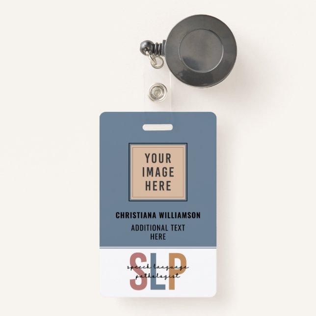 Crachá Patologista de Língua de Voz SLP (Frente com retrátil)