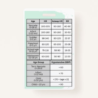 Crachá Pediatric Nurse Vital Signs Badge Buddy