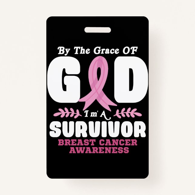 Crachá Pela Graça Deus Sou Um Cancer De Sobrevivência (Frente)