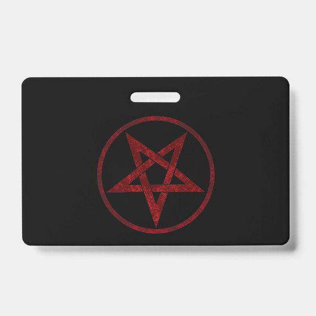 Crachá Pentagrama do diabo vermelho (Frente)