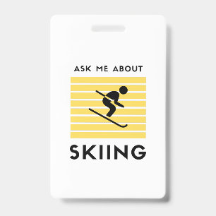 Crachá Pergunte-me sobre o esporte de inverno esqui