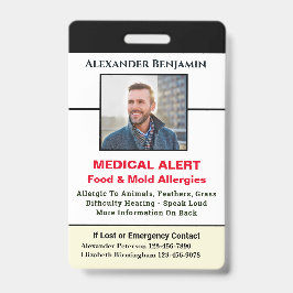 Crachá Personalização da Foto de Identificação de Emergên