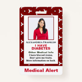 Crachá Personalização da Fotografia de ID de Emergência d