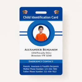 Crachá Personalização De Foto De Menino De Cartão De Iden