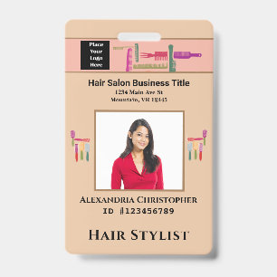 Crachá Personalizada Fotografia Stylist do Cabelo do Cart
