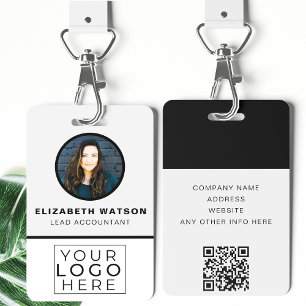 Crachá Personalizado com código QR Sua ID de funcionário 