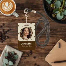 Crachá Personalizado de Cafeteria com Código QR |