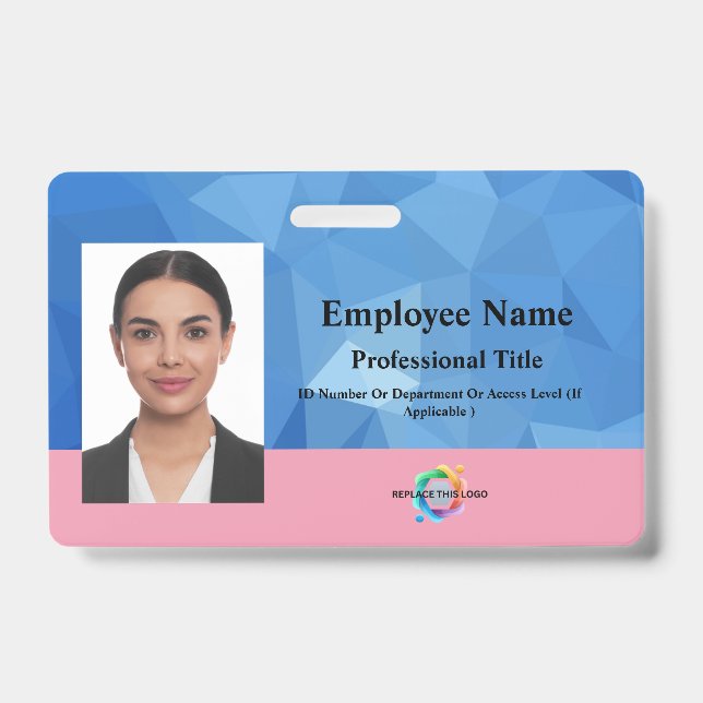 Crachá Personalizado de Funcionário com Foto, Códi (Frente)