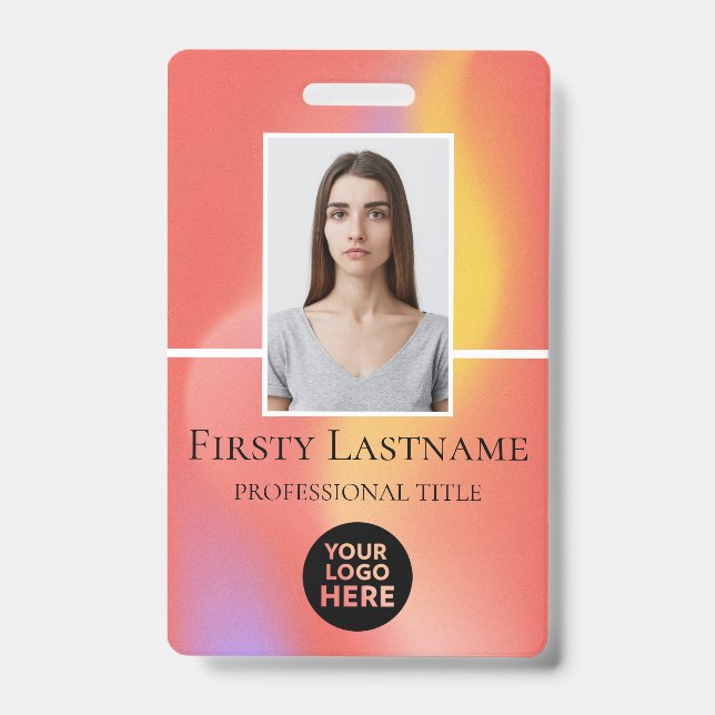 Crachá Personalizado de Funcionário com Foto, Códi (Frente)