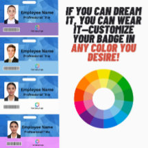 Crachá Personalizado de Funcionário com Foto, Códi