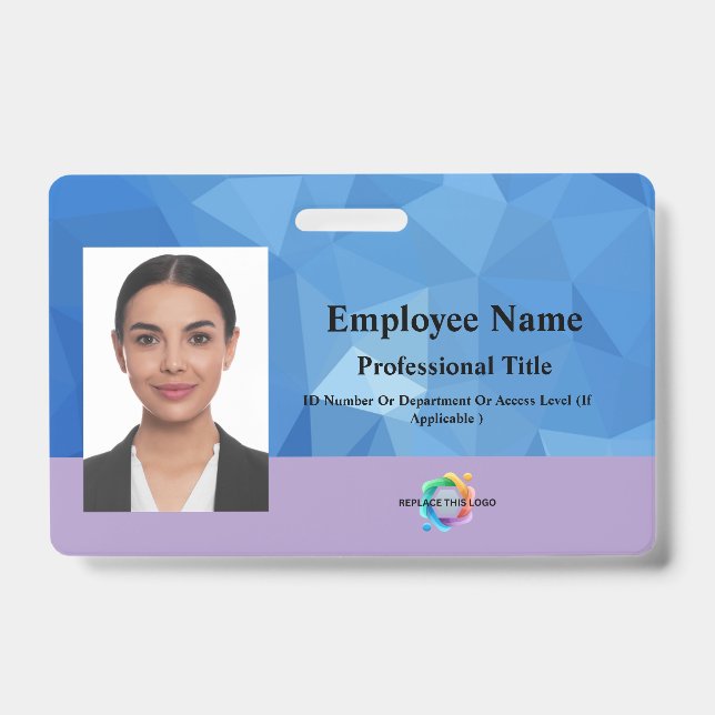 Crachá Personalizado de Funcionário com Foto, Códi (Frente)