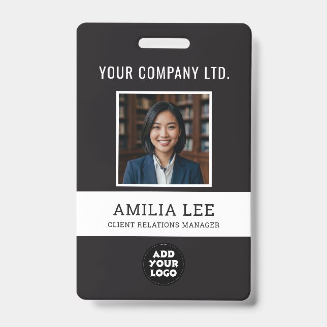 Crachá Personalizado de Funcionário com Logotipo d (Frente)