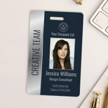 Crachá Personalizado de Funcionário Corporativo Az