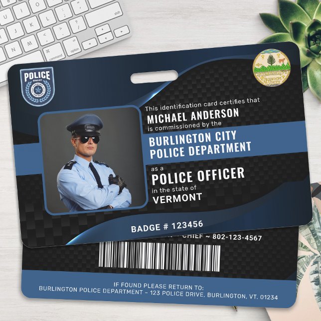 Crachá Personalizado de Funcionário da Polícia de  (Criador carregado)