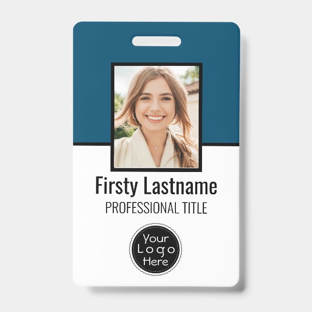 Crachá Personalizado de Funcionário - Foto, Código (Frente)