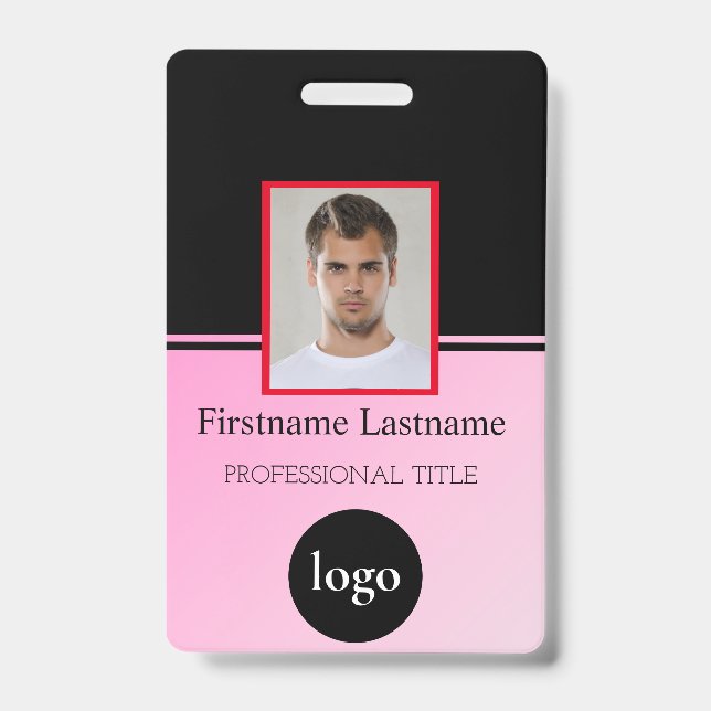 Crachá Personalizado de Funcionário - Foto, Código (Frente)